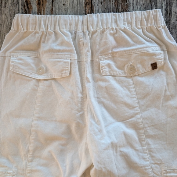 Roots Linen Blend Utility Cargo Pants Women's Small White - Picture 8 of 8